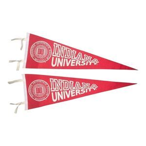 Indiana University IU Hoosiers Lot of Two Vintage Red Pennants EUC